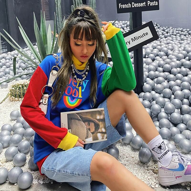 VERY COOL RAINBOW SWEATSHIRT-Cosmique Studio-aesthetic-clothing-store VERY COOL RAINBOW SWEATSHIRT-Cosmique Studio-aesthetic-clothing-store