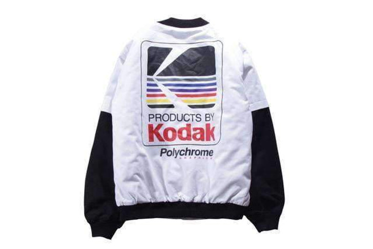 kodak bomber jacket in white kodak bomber jacket in white