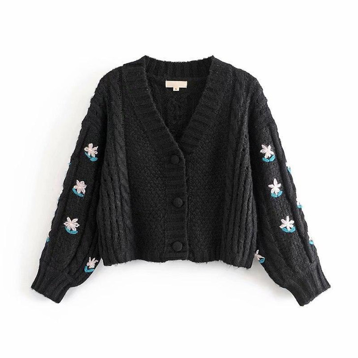 ELEGANT AUTUMN V-NECK KNITTED SWEATER-Cosmique Studio-aesthetic-clothing-store ELEGANT AUTUMN V-NECK KNITTED SWEATER-Cosmique Studio-aesthetic-clothing-store