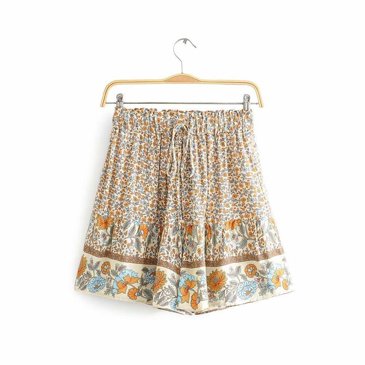 SUMMER FLORAL MINI SHORTS-Cosmique Studio-aesthetic-clothing-store