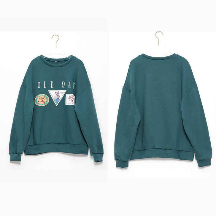 VINTAGE AUTUMN GREEN SWEATSHIRT-Cosmique Studio-aesthetic-clothing-store VINTAGE AUTUMN GREEN SWEATSHIRT-Cosmique Studio-aesthetic-clothing-store