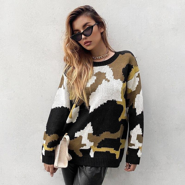 CHIC AUTUMN KNITTED SWEATER-Cosmique Studio-aesthetic-clothing-store