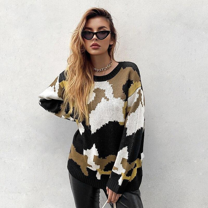 CHIC AUTUMN KNITTED SWEATER-Cosmique Studio-aesthetic-clothing-store