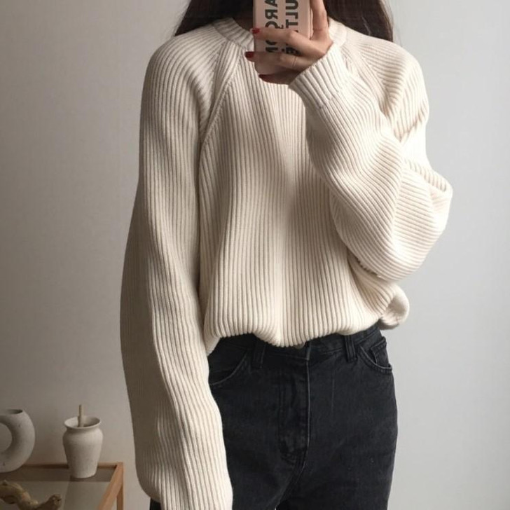 KOREAN STYLE SOFT SOLID SWEATER-Cosmique Studio-aesthetic-clothing-store KOREAN STYLE SOFT SOLID SWEATER-Cosmique Studio-aesthetic-clothing-store