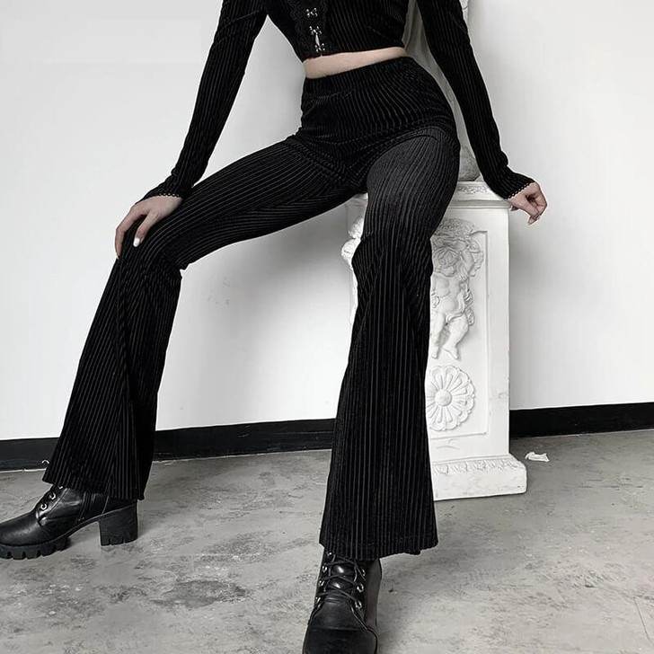 SEXY EGIRL VINTAGE BLACK PANTS-Cosmique Studio-Aesthetic-Outfits