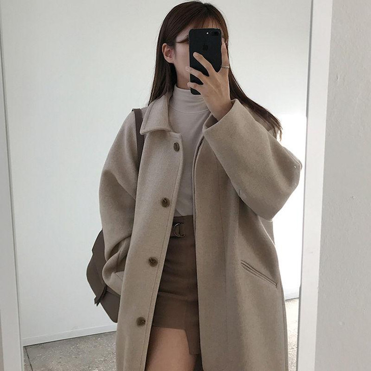 OFFICE STYLE CHIC CREAM LONG COAT-Cosmique Studio-Aesthetic-Outfits OFFICE STYLE CHIC CREAM LONG COAT-Cosmique Studio-Aesthetic-Outfits