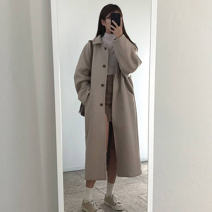 OFFICE STYLE CHIC CREAM LONG COAT-Cosmique Studio-Aesthetic-Outfits OFFICE STYLE CHIC CREAM LONG COAT-Cosmique Studio-Aesthetic-Outfits