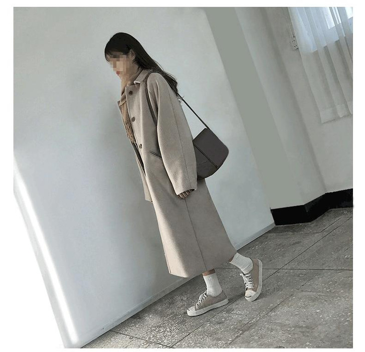 OFFICE STYLE CHIC CREAM LONG COAT-Cosmique Studio-Aesthetic-Outfits OFFICE STYLE CHIC CREAM LONG COAT-Cosmique Studio-Aesthetic-Outfits