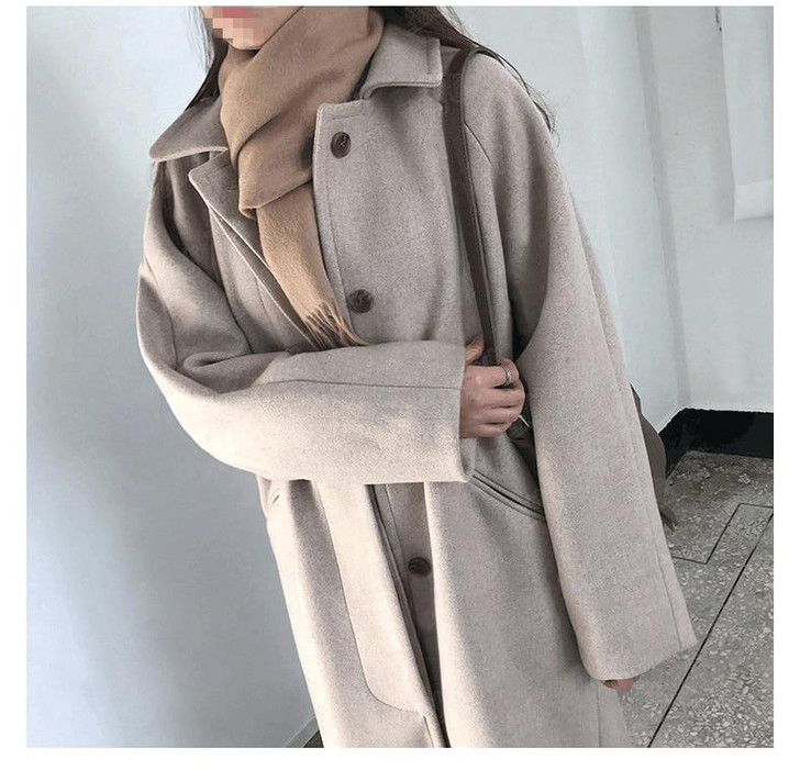 OFFICE STYLE CHIC CREAM LONG COAT-Cosmique Studio-Aesthetic-Outfits OFFICE STYLE CHIC CREAM LONG COAT-Cosmique Studio-Aesthetic-Outfits