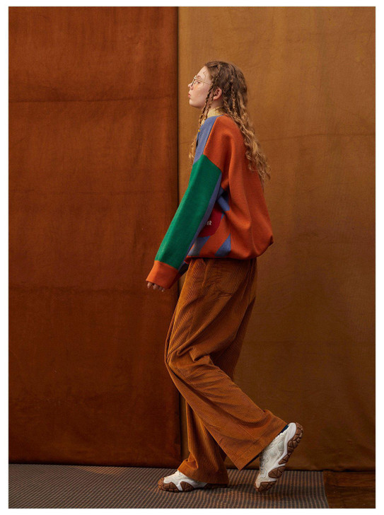 AESTHETIC VINTAGE COLORFUL DOG SWEATER-Cosmique Studio-Aesthetic-Outfits AESTHETIC VINTAGE COLORFUL DOG SWEATER-Cosmique Studio-Aesthetic-Outfits