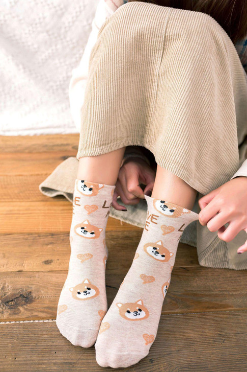 KAWAII CARTOON LOVE ME SOCKS-Cosmique Studio-Aesthetic-Outfits