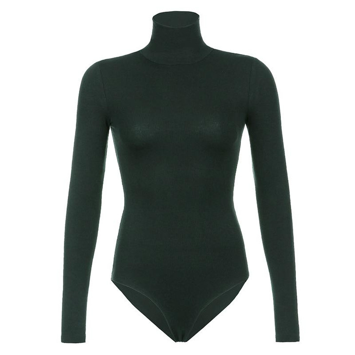 CASUAL TURTLENECK LONG SLEEVE BODYSUIT - Cosmique Studio - Aesthetic Outfits