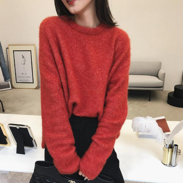 Cosmique Studio Korean Cashmere Cozy Sweater | Red | S