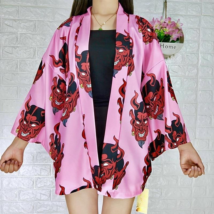 HARAJUKU DEVIL KIMONO CARDIGAN - Cosmique Studio - Aesthetic Outfits HARAJUKU DEVIL KIMONO CARDIGAN - Cosmique Studio - Aesthetic Outfits