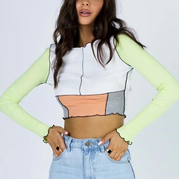 HARAJUKU PATCHWORK CROP TOP - Cosmique Studio