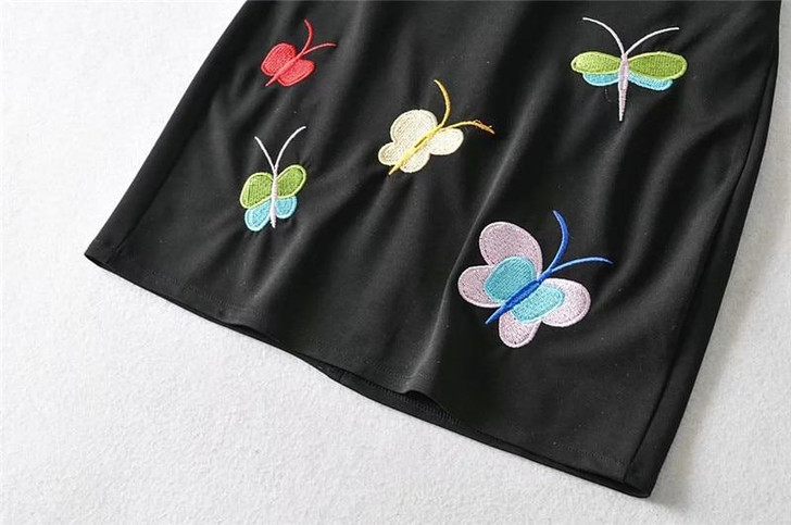 KAWAII BUTTERFLY EMBROIDERY MINI SKIRT - Cosmique Studio - Aesthetic Outfits KAWAII BUTTERFLY EMBROIDERY MINI SKIRT - Cosmique Studio - Aesthetic Outfits