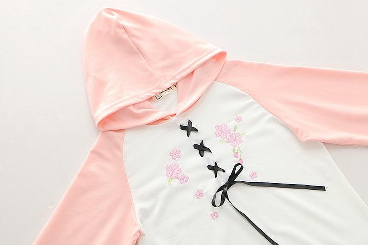 SOFT KAWAII GIRL LACE UP HOODIE - Cosmique Studio - Aesthetic Outfits SOFT KAWAII GIRL LACE UP HOODIE - Cosmique Studio - Aesthetic Outfits