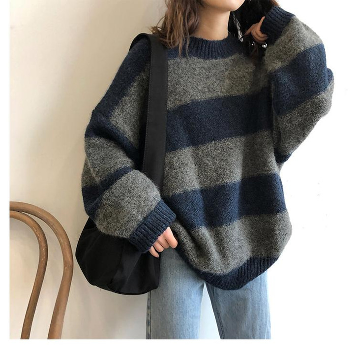 BF OVERSIZED STRIPED SWEATER - Cosmique Studio