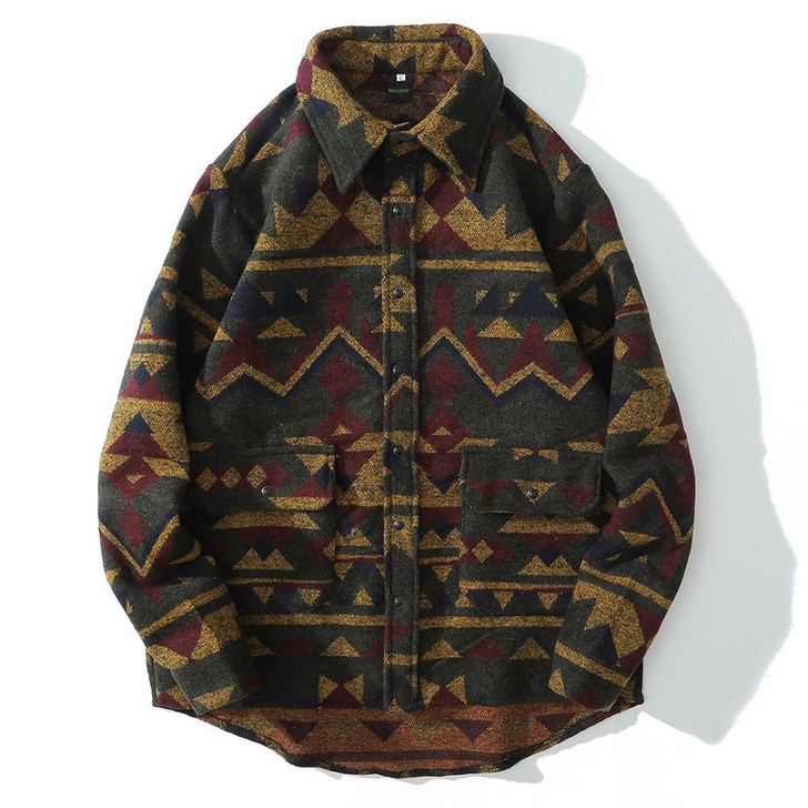 RETRO WARM MEN SHIRT - Cosmique Studio - Aesthetic Outfits RETRO WARM MEN SHIRT - Cosmique Studio - Aesthetic Outfits