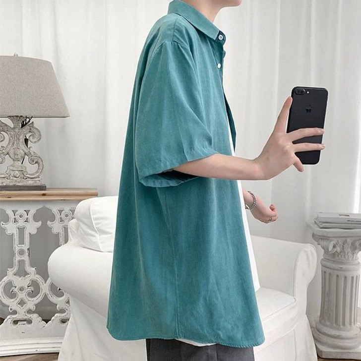 KOREAN COTTON MEN SHIRT - Cosmique Studio - Aesthetic Outfits KOREAN COTTON MEN SHIRT - Cosmique Studio - Aesthetic Outfits