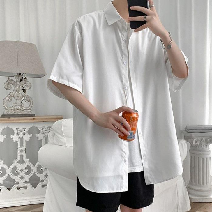 KOREAN COTTON MEN SHIRT - Cosmique Studio