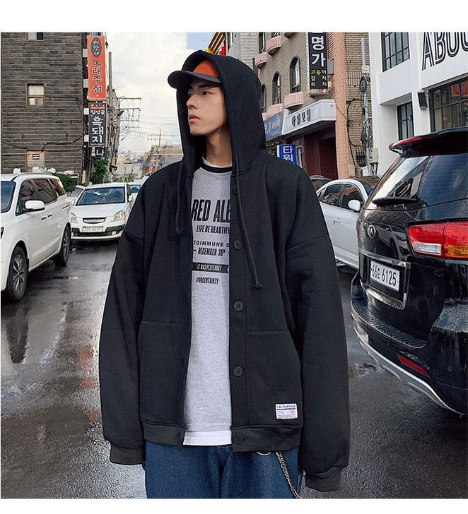 KOREAN HOODED MEN JACKET - Cosmique Studio - Aesthetic Outfits