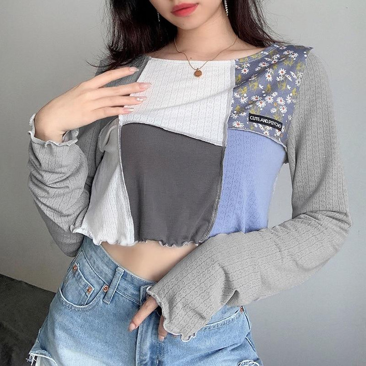 Y2K CUTE AND PSYCHO CROP TOP - Cosmique Studio - Aesthetic Outfits