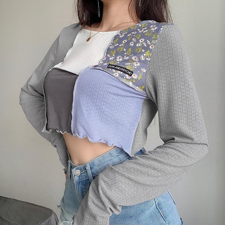 Y2K CUTE AND PSYCHO CROP TOP - Cosmique Studio - Aesthetic Outfits