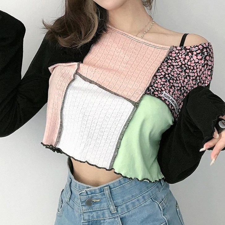 Y2K CUTE AND PSYCHO CROP TOP - Cosmique Studio - Aesthetic Outfits