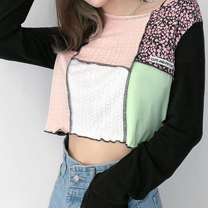 Y2K CUTE AND PSYCHO CROP TOP - Cosmique Studio - Aesthetic Outfits