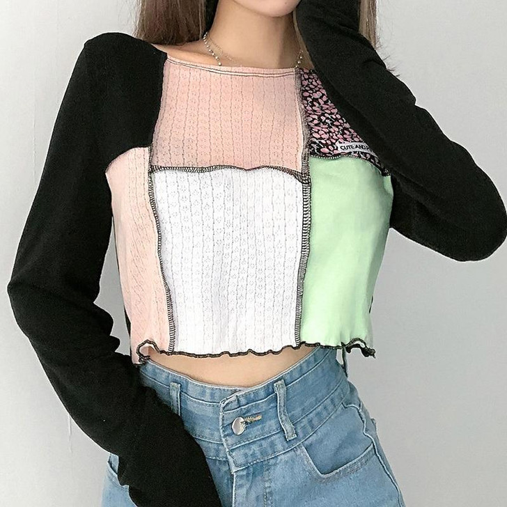 Y2K CUTE AND PSYCHO CROP TOP - Cosmique Studio - Aesthetic Outfits