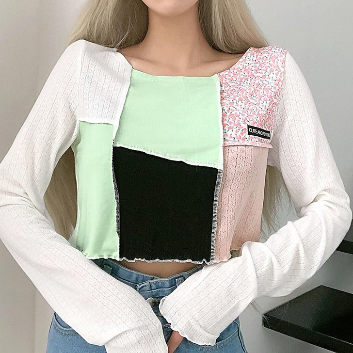 Y2K CUTE AND PSYCHO CROP TOP - Cosmique Studio - Aesthetic Outfits