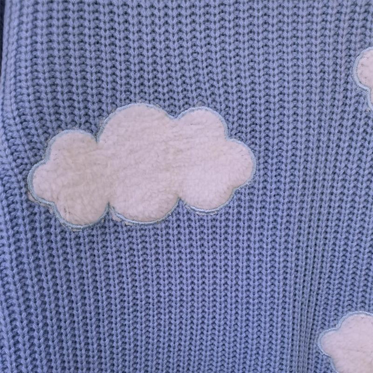 SOFT GIRL CLOUDS KNITTED SWEATER - Cosmique Studio - Aesthetic Outfits SOFT GIRL CLOUDS KNITTED SWEATER - Cosmique Studio - Aesthetic Outfits