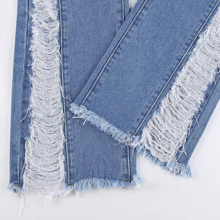 Y2K RIPPED FLARE JEANS - Cosmique Studio - Aesthetic Outfits Y2K RIPPED FLARE JEANS - Cosmique Studio - Aesthetic Outfits