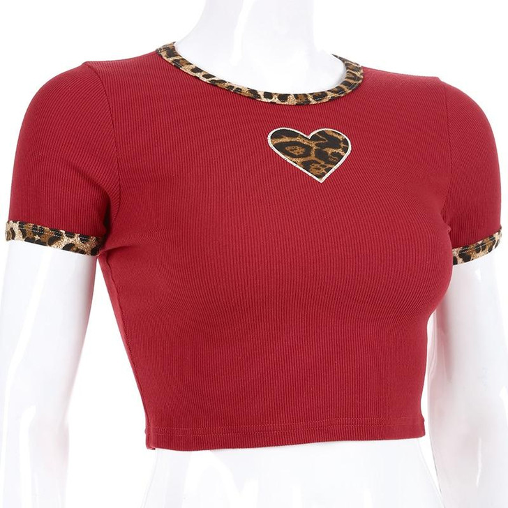Y2K AESTHETIC RED HEART CROP TOP - Cosmique Studio - Aesthetic Outfits