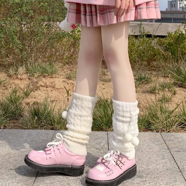 KAWAII KNITTED LEG WARMER GAITERS - Cosmique Studio - Aesthetic Outfits