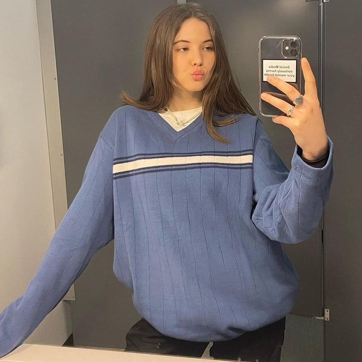 Y2K AESTHETIC VINTAGE CASUAL SWEATER - Cosmique Studio - Aesthetic Outfits Y2K AESTHETIC VINTAGE CASUAL SWEATER - Cosmique Studio - Aesthetic Outfits