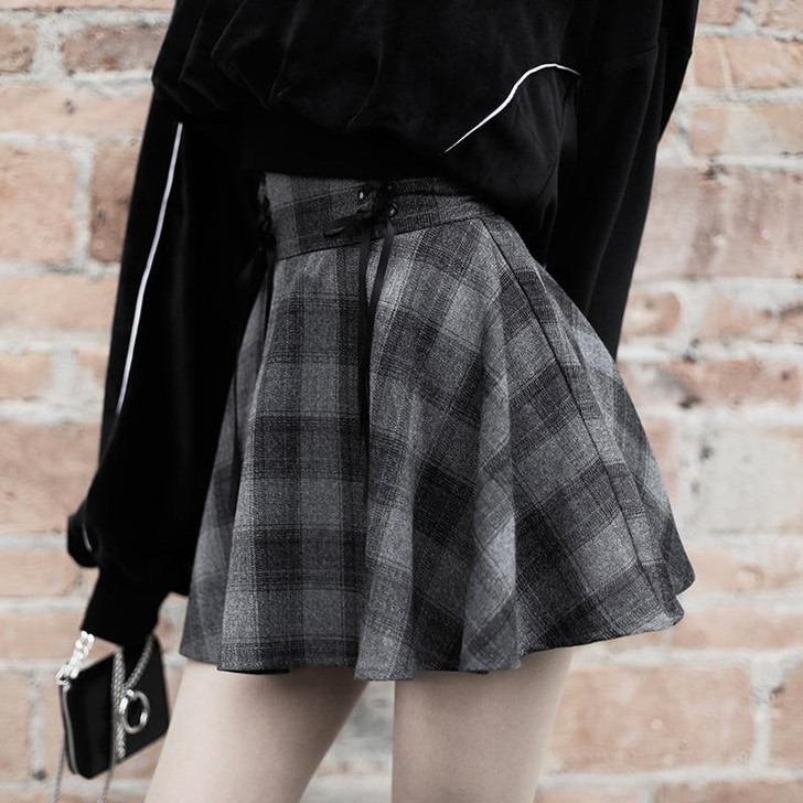 EGIRL GRAY PLAID MINI SKIRT - Cosmique Studio - Aesthetic Outfits EGIRL GRAY PLAID MINI SKIRT - Cosmique Studio - Aesthetic Outfits