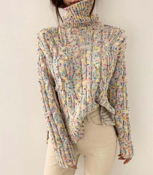 SOFT GIRL TURTLENECK SWEATER - Cosmique Studio - Aesthetic Outfits SOFT GIRL TURTLENECK SWEATER - Cosmique Studio - Aesthetic Outfits