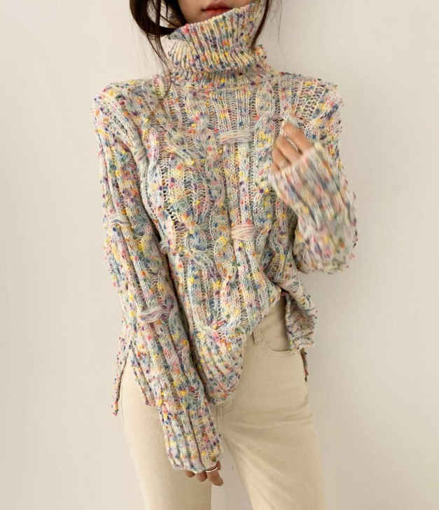 SOFT GIRL TURTLENECK SWEATER - Cosmique Studio - Aesthetic Outfits SOFT GIRL TURTLENECK SWEATER - Cosmique Studio - Aesthetic Outfits