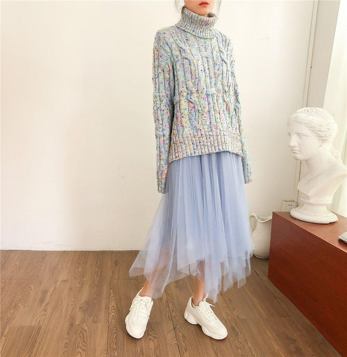 SOFT GIRL TURTLENECK SWEATER - Cosmique Studio - Aesthetic Outfits SOFT GIRL TURTLENECK SWEATER - Cosmique Studio - Aesthetic Outfits