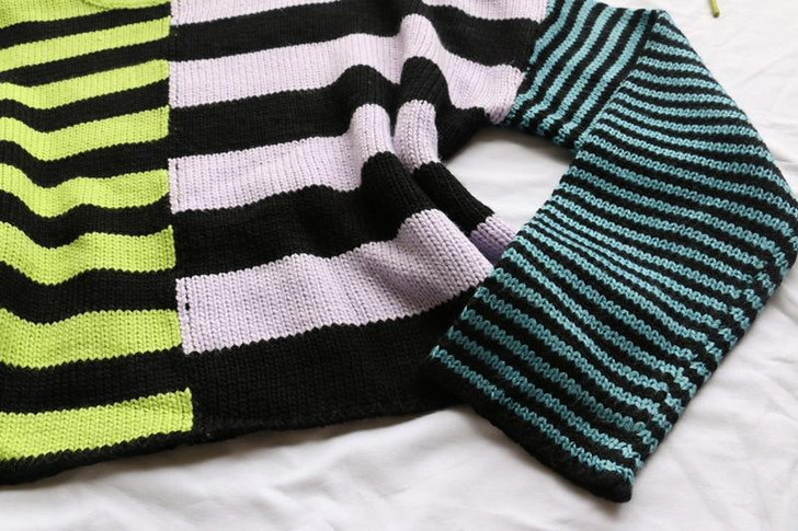 Y2K ASYMMETRIC STRIPED KNITTED SWEATER - Cosmique Studio - Aesthetic Outfits Y2K ASYMMETRIC STRIPED KNITTED SWEATER - Cosmique Studio - Aesthetic Outfits