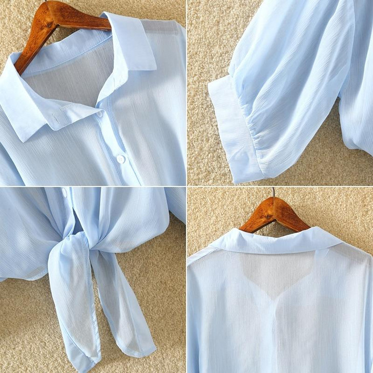 ELEGANT WHITE CHIFFON SHIRT - Cosmique Studio - Aesthetic Clothes ELEGANT WHITE CHIFFON SHIRT - Cosmique Studio - Aesthetic Clothes