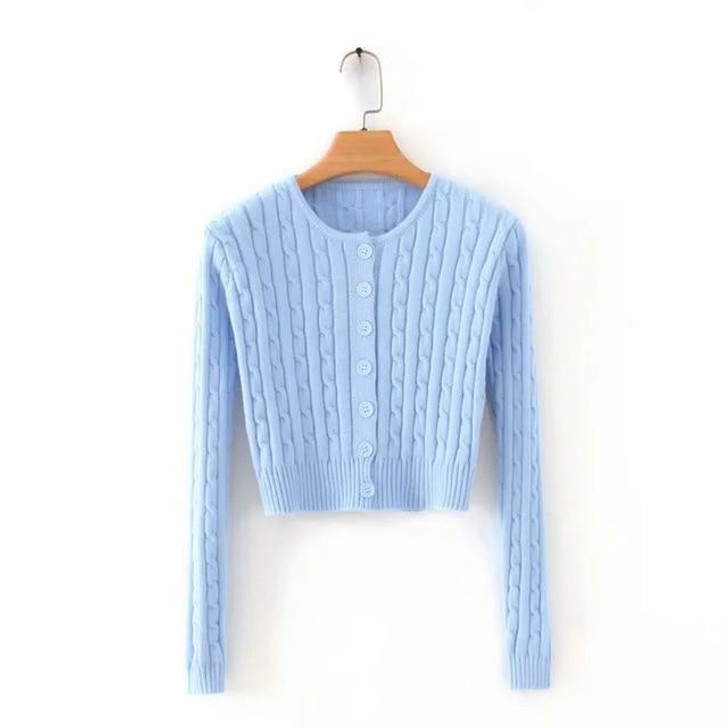 SOFT GIRL AESTHETIC CROP KNITTED SWEATER - Cosmique Studio - Aesthetic Clothes SOFT GIRL AESTHETIC CROP KNITTED SWEATER - Cosmique Studio - Aesthetic Clothes