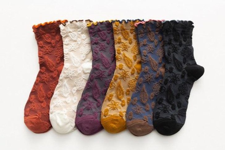 RETRO CUTE FLORAL SOCKS - Cosmique Studio - Aesthetic Clothes RETRO CUTE FLORAL SOCKS - Cosmique Studio - Aesthetic Clothes