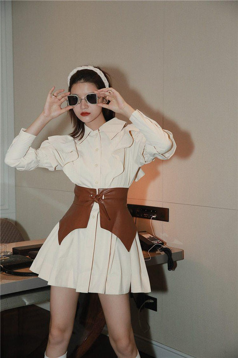 DARK ACADEMIA RUFFLE MINI DRESS - Cosmique Studio - Aesthetic Clothes DARK ACADEMIA RUFFLE MINI DRESS - Cosmique Studio - Aesthetic Clothes
