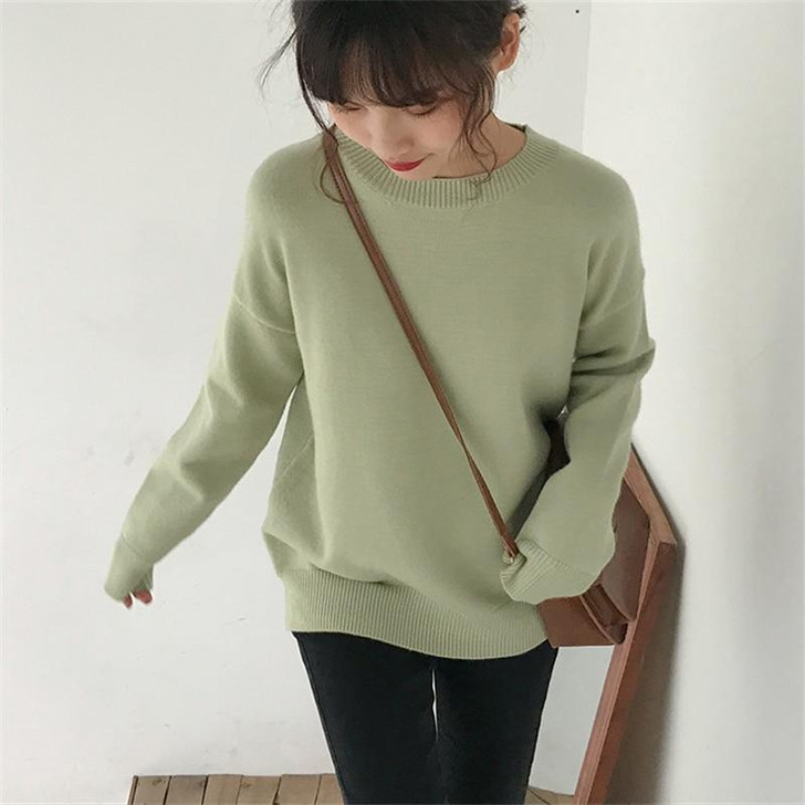 VSCO GIRL O-NECK KNITTED SWEATER - Cosmique Studio VSCO GIRL O-NECK KNITTED SWEATER - Cosmique Studio