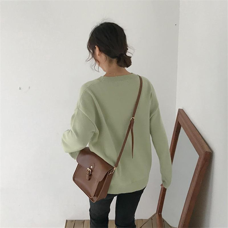 VSCO GIRL O-NECK KNITTED SWEATER - Cosmique Studio VSCO GIRL O-NECK KNITTED SWEATER - Cosmique Studio