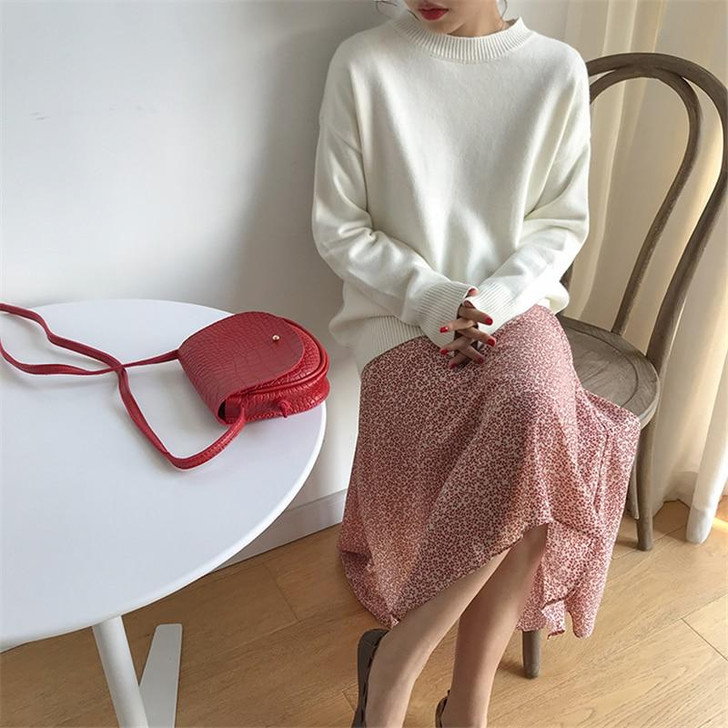 VSCO GIRL O-NECK KNITTED SWEATER - Cosmique Studio VSCO GIRL O-NECK KNITTED SWEATER - Cosmique Studio