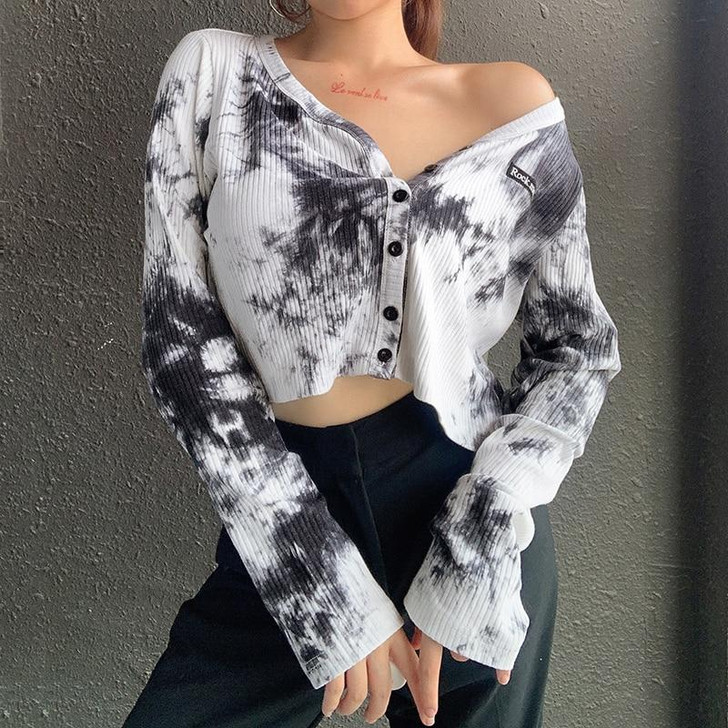 Y2K AESTHETIC TIE DYE CROP TOP - Cosmique Studio